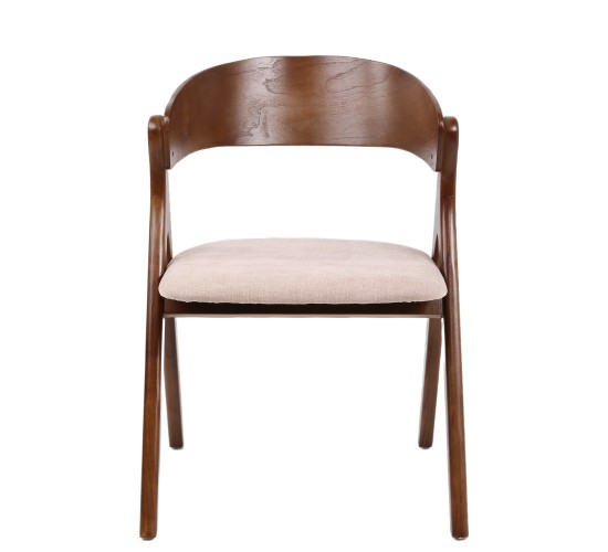 Καρέκλα Τραπεζαρίας ArteLibre LAODICE Καφέ/Καρυδί Ξύλο/Ύφασμα 52.5x56x83cm