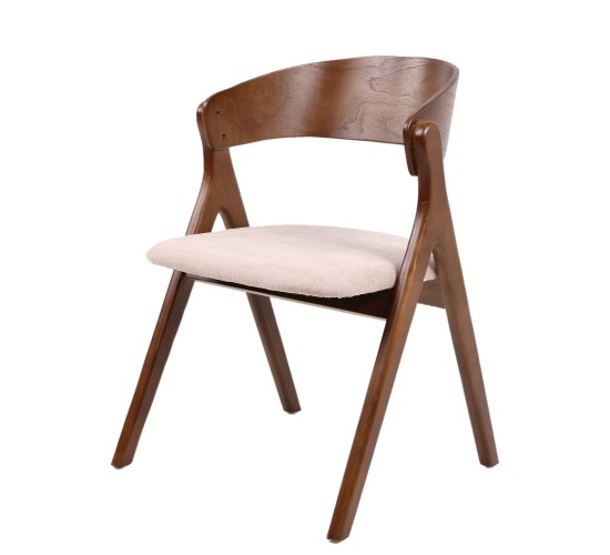 Καρέκλα Τραπεζαρίας ArteLibre LAODICE Καφέ/Καρυδί Ξύλο/Ύφασμα 52.5x56x83cm