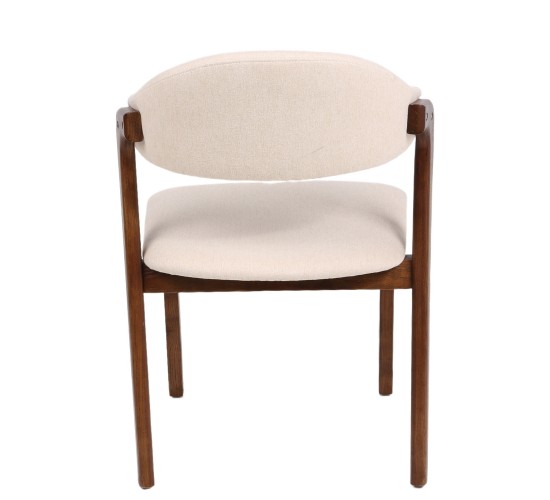 Καρέκλα Τραπεζαρίας ArteLibre ISMENE Μπεζ/Καρυδί Ξύλο/Ύφασμα 52.5x56x83cm