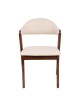 Καρέκλα Τραπεζαρίας ArteLibre ISMENE Μπεζ/Καρυδί Ξύλο/Ύφασμα 52.5x56x83cm