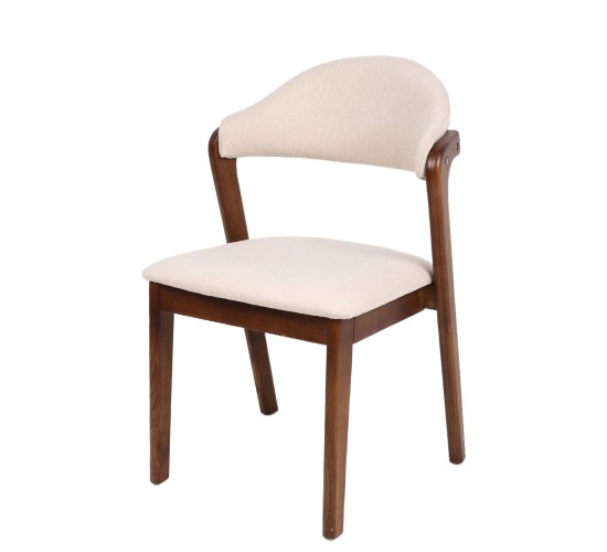 Καρέκλα Τραπεζαρίας ArteLibre ISMENE Μπεζ/Καρυδί Ξύλο/Ύφασμα 52.5x56x83cm