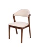 Καρέκλα Τραπεζαρίας ArteLibre ISMENE Μπεζ/Καρυδί Ξύλο/Ύφασμα 52.5x56x83cm