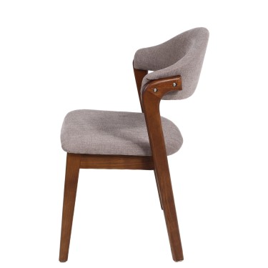 Καρέκλα Τραπεζαρίας ArteLibre ISMENE Γκρι/Καρυδί Ξύλο/Ύφασμα 52.5x56x83cm