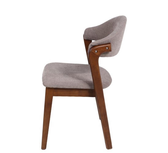 Καρέκλα Τραπεζαρίας ArteLibre ISMENE Γκρι/Καρυδί Ξύλο/Ύφασμα 52.5x56x83cm