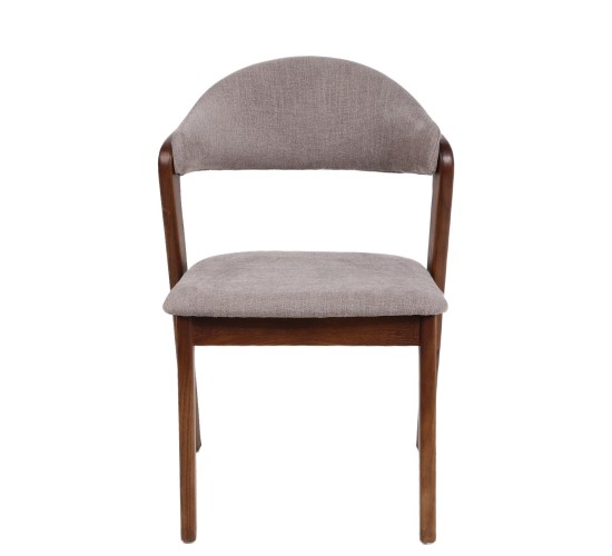 Καρέκλα Τραπεζαρίας ArteLibre ISMENE Γκρι/Καρυδί Ξύλο/Ύφασμα 52.5x56x83cm