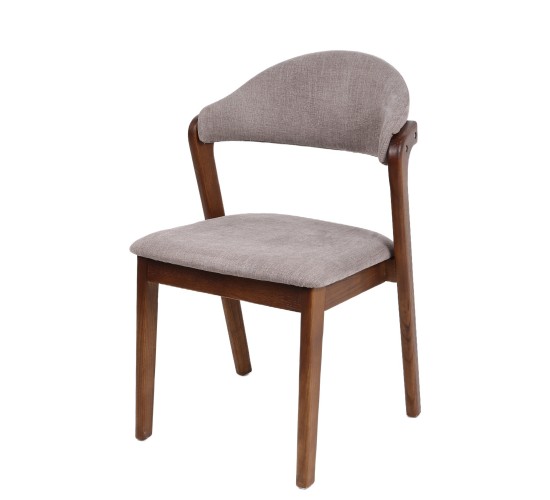 Καρέκλα Τραπεζαρίας ArteLibre ISMENE Γκρι/Καρυδί Ξύλο/Ύφασμα 52.5x56x83cm