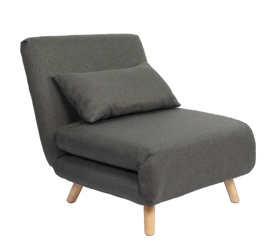 Πολυθρόνα Κρεβάτι ArteLibre VERA Γκρι Σκούρο Ύφασμα/Ξύλο 79x80x89cm