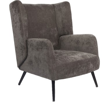 Πολυθρόνα ArteLibre NORA Γκρι Ύφασμα/Μέταλλο 100x80x89cm