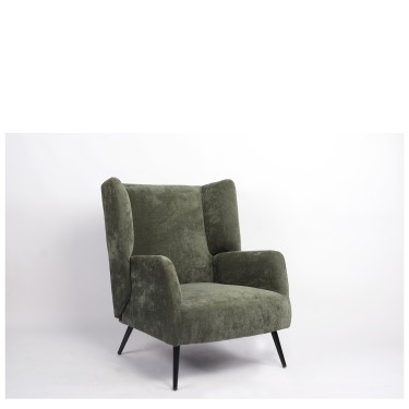 Πολυθρόνα ArteLibre NORA Πράσινο Ύφασμα/Μέταλλο 100x80x89cm