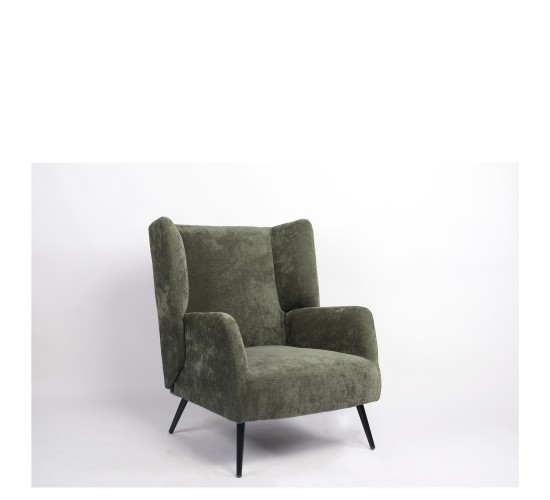 Πολυθρόνα ArteLibre NORA Πράσινο Ύφασμα/Μέταλλο 100x80x89cm