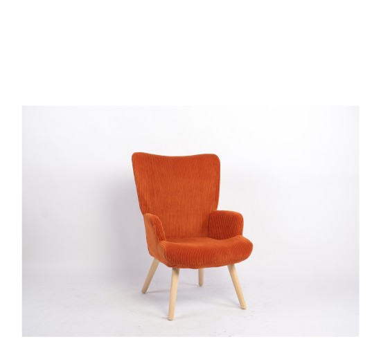 Πολυθρόνα ArteLibre LIRA Σάπιο Μήλο Ύφασμα Κοτλέ/Ξύλο 94.5x64x70.5cm