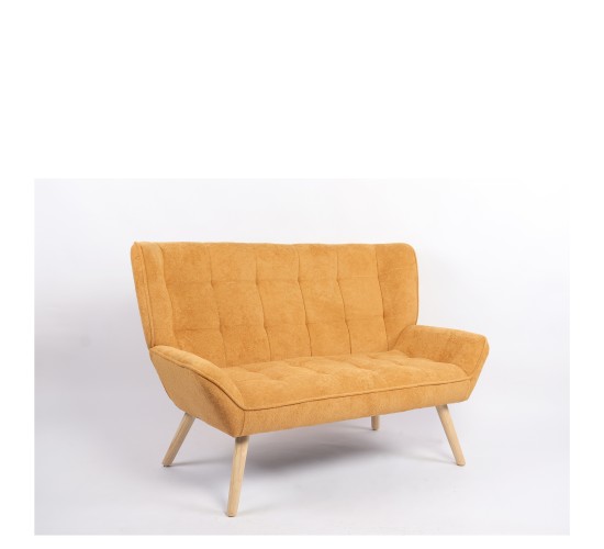 Καναπές ArteLibre NESTO Μουσταρδί Ύφασμα/Ξύλο 86x126x78cm