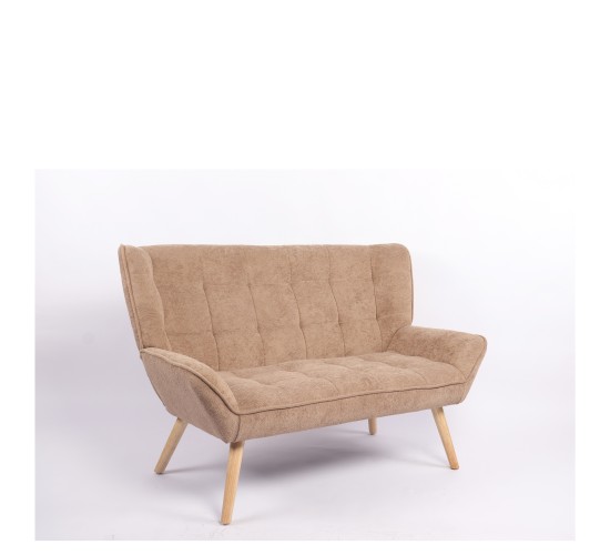 Καναπές ArteLibre NESTO Καφέ Ανοιχτό Ύφασμα/Ξύλο 86x126x78cm