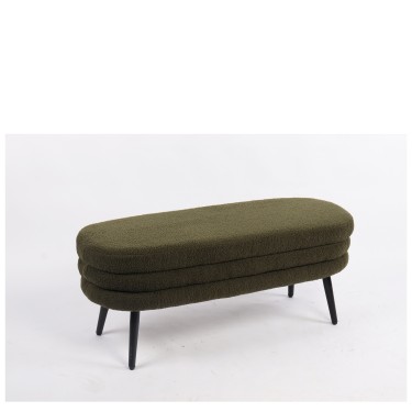 Παγκάκι Ottoman ArteLibre TONDO Πράσινο Ύφασμα Teddy/Μέταλλο 42x112x44cm