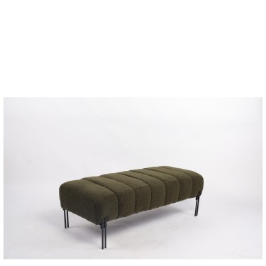 Παγκάκι Ottoman ArteLibre KUBO Πράσινο Ύφασμα Teddy/Μέταλλο 40x116.5x50cm