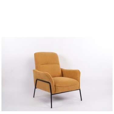 Πολυθρόνα ArteLibre ELAN Πορτοκαλί Ύφασμα Κοτλέ/Μέταλλο 94x77x82cm
