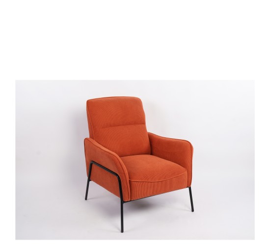 Πολυθρόνα ArteLibre ELAN Σάπιο Μήλο Ύφασμα Κοτλέ/Μέταλλο 94x77x82cm