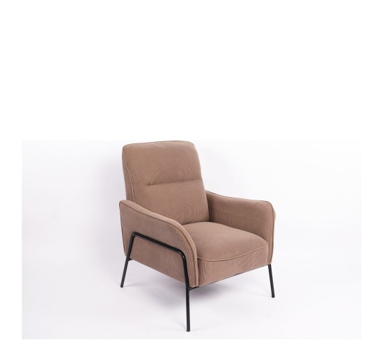 Πολυθρόνα ArteLibre ELAN Taupe Ύφασμα Κοτλέ/Μέταλλο 94x77x82cm
