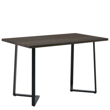 Τραπέζι Τραπεζαρίας ArteLibre WINFORD Καρυδί/Μαύρο Μέταλλο/Μοριοσανίδα 120x70x76cm