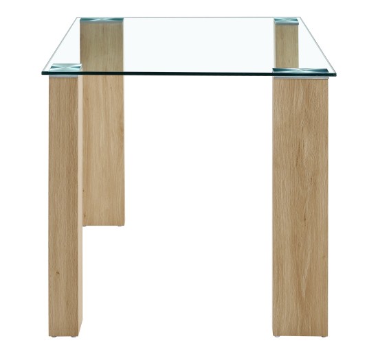 Τραπέζι Τραπεζαρίας ArteLibre ASHMOOR Φυσικό Γυαλί/Ξύλο 140x80x75cm