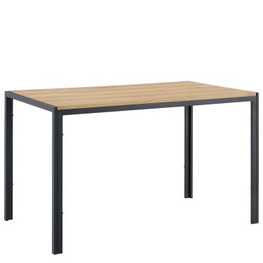 Τραπέζι Τραπεζαρίας ArteLibre CRESTMERE Sonoma/Μαύρο Μέταλλο/Μοριοσανίδα 120x70x75cm