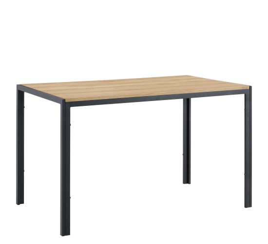 Τραπέζι Τραπεζαρίας ArteLibre CRESTMERE Sonoma/Μαύρο Μέταλλο/Μοριοσανίδα 120x70x75cm