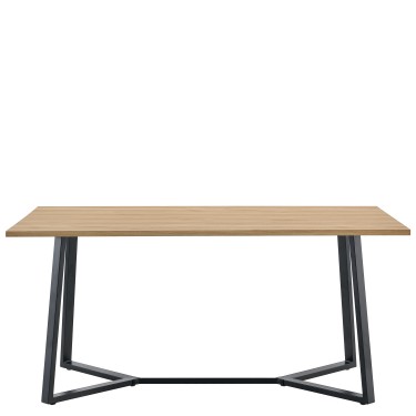 Τραπέζι Τραπεζαρίας ArteLibre DUNSMERE Sonoma/Μαύρο Μέταλλο/Μοριοσανίδα 160x90x75cm