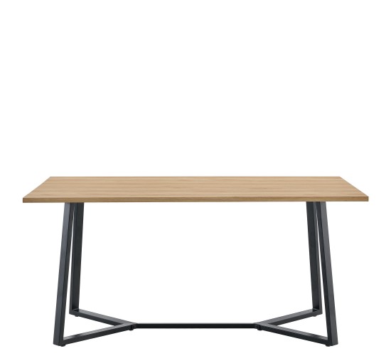 Τραπέζι Τραπεζαρίας ArteLibre DUNSMERE Sonoma/Μαύρο Μέταλλο/Μοριοσανίδα 160x90x75cm