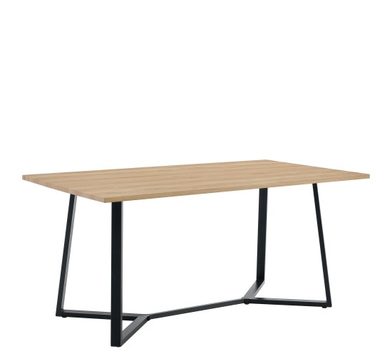 Τραπέζι Τραπεζαρίας ArteLibre DUNSMERE Sonoma/Μαύρο Μέταλλο/Μοριοσανίδα 160x90x75cm