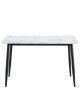 Τραπέζι Τραπεζαρίας ArteLibre IRWELL Λευκό Μάρμαρο/Μαύρο Μέταλλο/Μοριοσανίδα 120x80x75cm