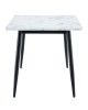 Τραπέζι Τραπεζαρίας ArteLibre IRWELL Λευκό Μάρμαρο/Μαύρο Μέταλλο/Μοριοσανίδα 120x80x75cm