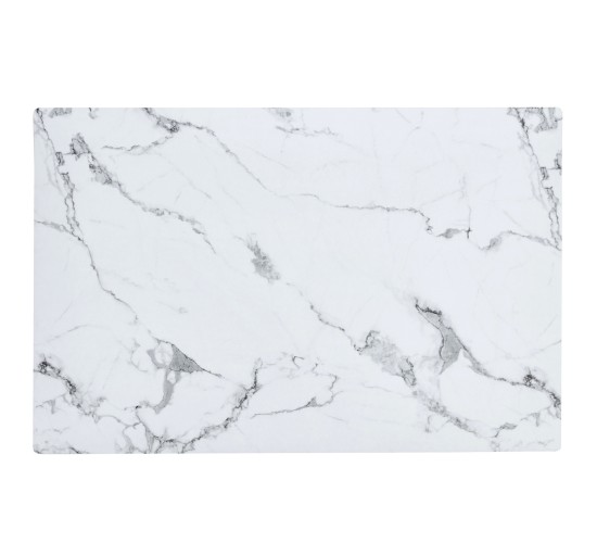Τραπέζι Τραπεζαρίας ArteLibre IRWELL Λευκό Μάρμαρο/Μαύρο Μέταλλο/Μοριοσανίδα 120x80x75cm