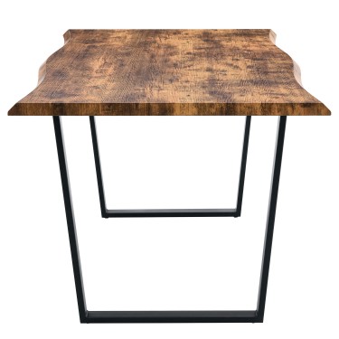 Σετ Τραπεζαρία (2 1) ArteLibre NORTHAM Καρυδί/Μαύρο Μέταλλο/Ξύλο