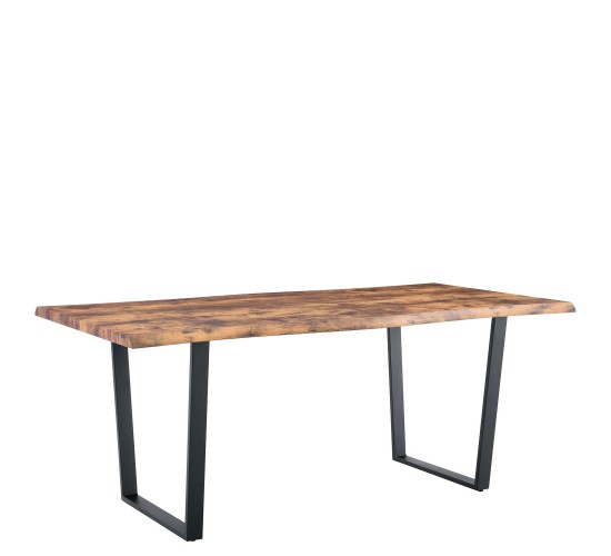 Σετ Τραπεζαρία (2 1) ArteLibre NORTHAM Καρυδί/Μαύρο Μέταλλο/Μοριοσανίδα