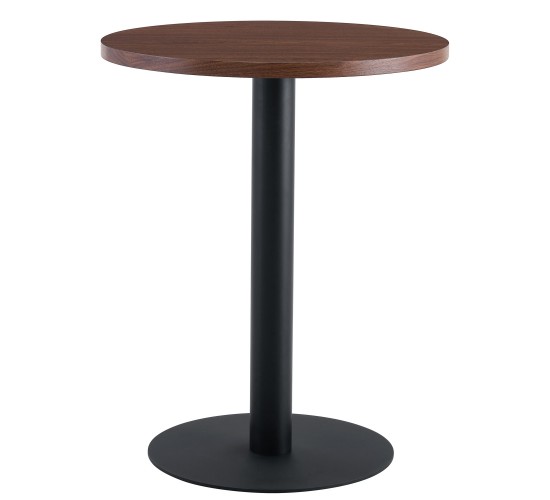 Τραπέζι Τραπεζαρίας ArteLibre QUINTON Καρυδί/Μαύρο Μέταλλο/Μοριοσανίδα 60x60x74cm