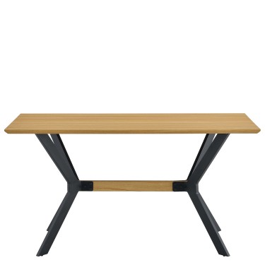 Τραπέζι Τραπεζαρίας ArteLibre ELDRIDGE Sonoma/Μαύρο Μέταλλο/Μοριοσανίδα 160x80x74cm