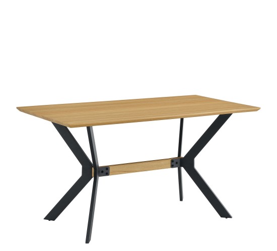 Τραπέζι Τραπεζαρίας ArteLibre ELDRIDGE Sonoma Μέταλλο/Μοριοσανίδα 140x70x74cm