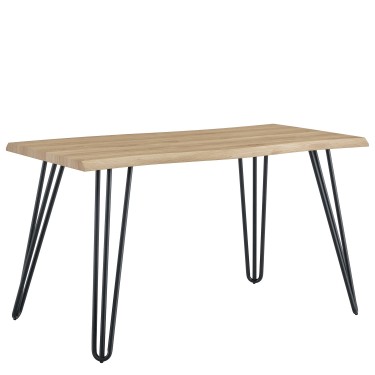 Τραπέζι Τραπεζαρίας ArteLibre BRANWELL Sonoma/Μαύρο Μέταλλο/Μοριοσανίδα 140x70x77.5cm