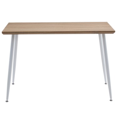 Τραπέζι Τραπεζαρίας ArteLibre MINOS Sonoma/Λευκό Μέταλλο/Μοριοσανίδα 120x70x75cm