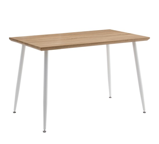 Τραπέζι Τραπεζαρίας ArteLibre MINOS Sonoma/Λευκό Μέταλλο/Μοριοσανίδα 120x70x75cm