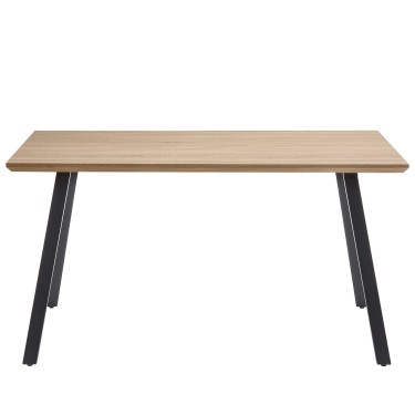 Τραπέζι Τραπεζαρίας ArteLibre ADONIS Sonoma/Μαύρο Μέταλλο/Μοριοσανίδα 140x80x76cm