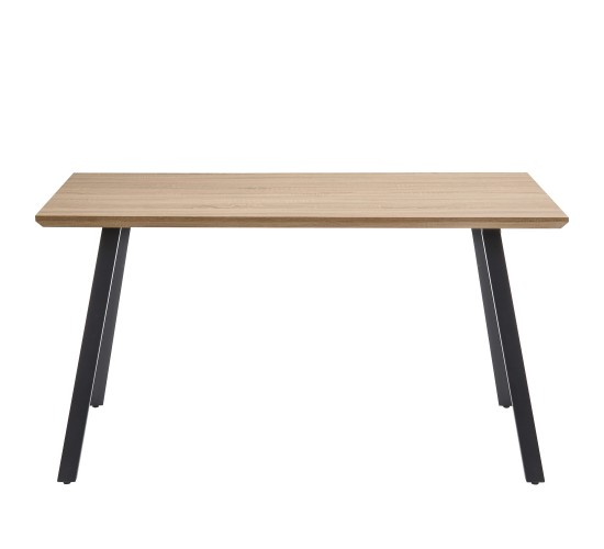 Τραπέζι Τραπεζαρίας ArteLibre ADONIS Sonoma/Μαύρο Μέταλλο/Μοριοσανίδα 140x80x76cm