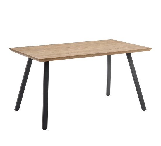 Τραπέζι Τραπεζαρίας ArteLibre ADONIS Sonoma/Μαύρο Μέταλλο/Μοριοσανίδα 140x80x76cm