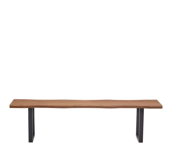 Παγκάκι Τραπεζαρίας ArteLibre AEMON Σκούρο Ακακία/Μαύρο Μέταλλο/MDF 180x40x47cm