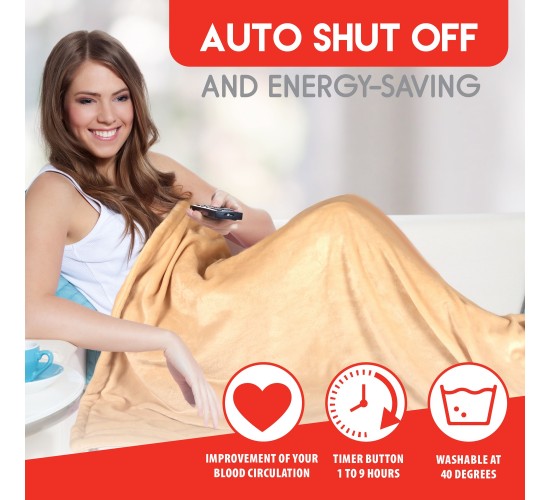 Ηλεκτρική Κουβέρτα Μονή Πλενόμενη Με Τηλεχειριστήριο 130x180cm 180W ALPINA