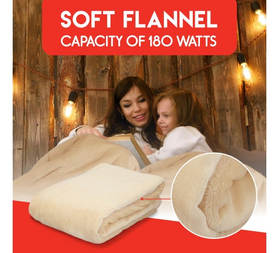 Ηλεκτρική Κουβέρτα Μονή Πλενόμενη Με Τηλεχειριστήριο 130x180cm 180W ALPINA