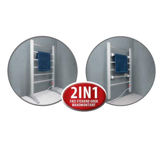 Ηλεκτρική Κρεμάστρα Πετσετών 2-Σε-1 6 Θέσεων Με Τηλεχειριστήριο Λευκό 100W DIRT DEVIL