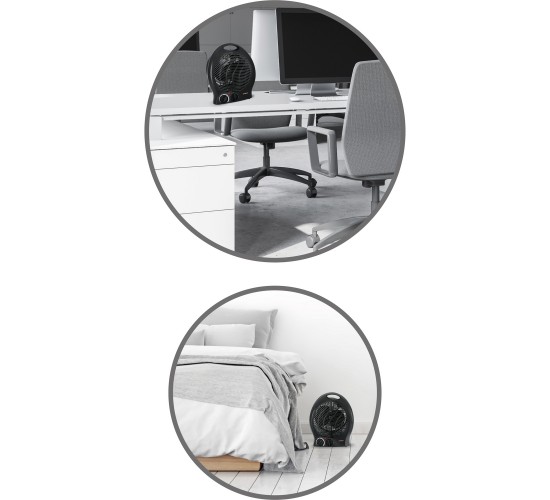 Αερόθερμο Με 2 Επιλογές Θερμοκρασίας Μαύρο 2000W 22x13x27cm ALPINA