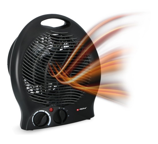 Αερόθερμο Με 2 Επιλογές Θερμοκρασίας Μαύρο 2000W 22x13x27cm ALPINA