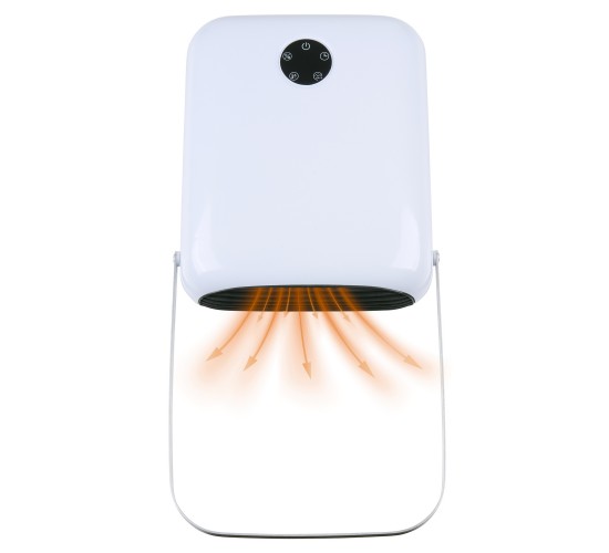 Αερόθερμο Μπάνιου Επιτοίχιο Ψηφιακό Με Κρεμάστρα Πετσέτας Και Τηλεχειριστήριο Λευκό IP22 750/2000W ALPINA